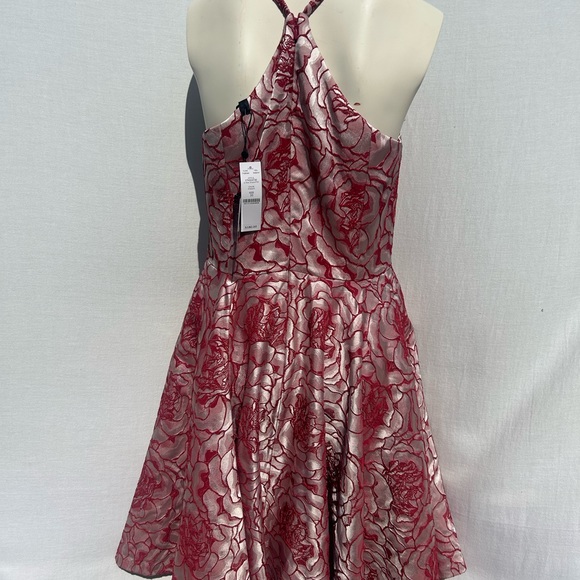 White House Black Market NWT market Rose Jacquard Fit-And-Flare Dress size 10 - Picture 6 of 10